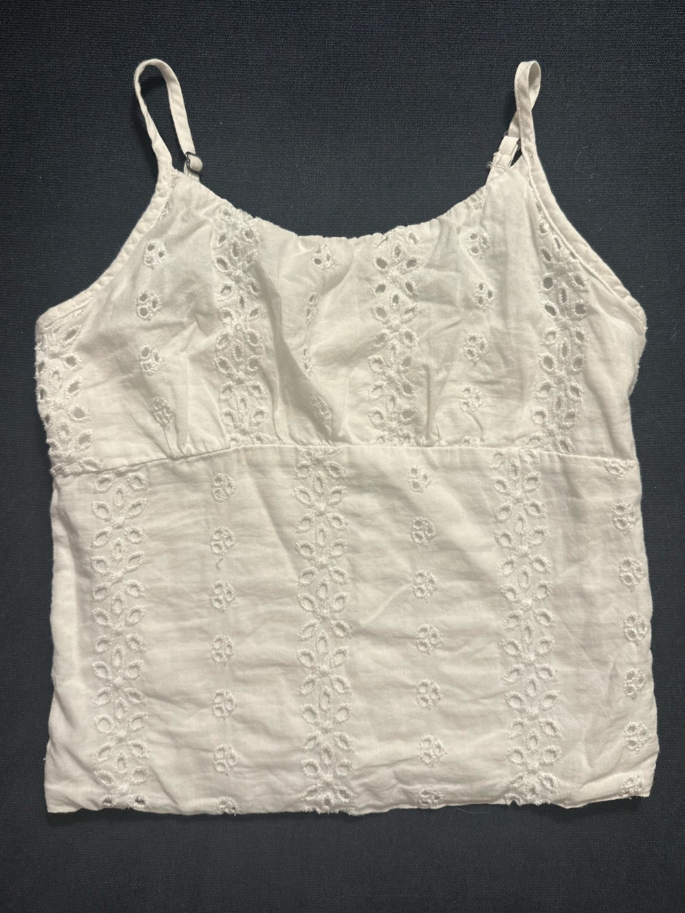 Abercrombie Kids White Eyelet Cami Top (size 7/8)